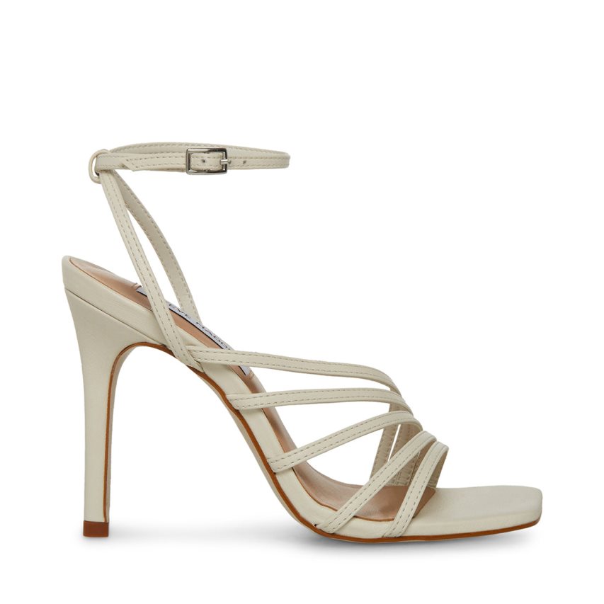 Sandalias Tacones Steve Madden Kamila Cuero Mujer Blancas | ES LR4S83